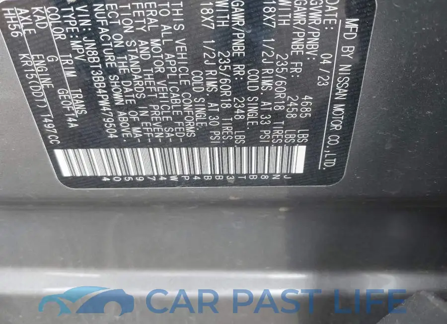 JN8BT3BB4PW479504# 9