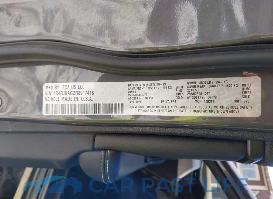 1C4RJKAG2R8917418# 9