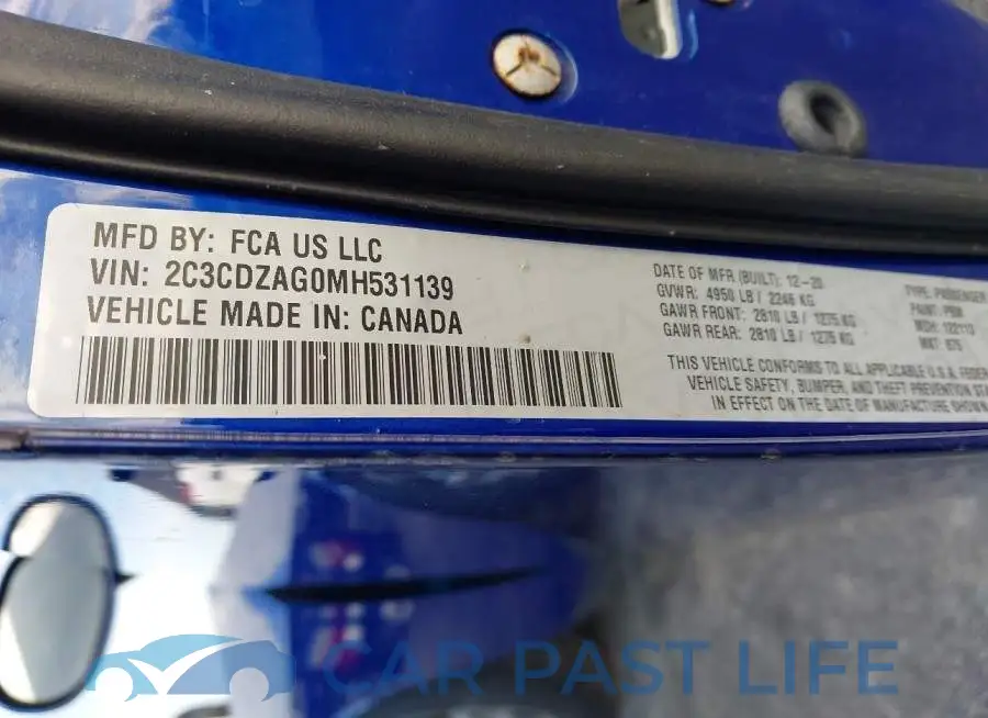 2C3CDZAG0MH531139# 9