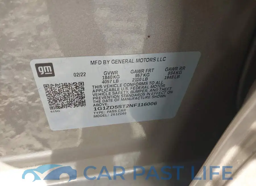 1G1ZD5ST2NF116006# 9