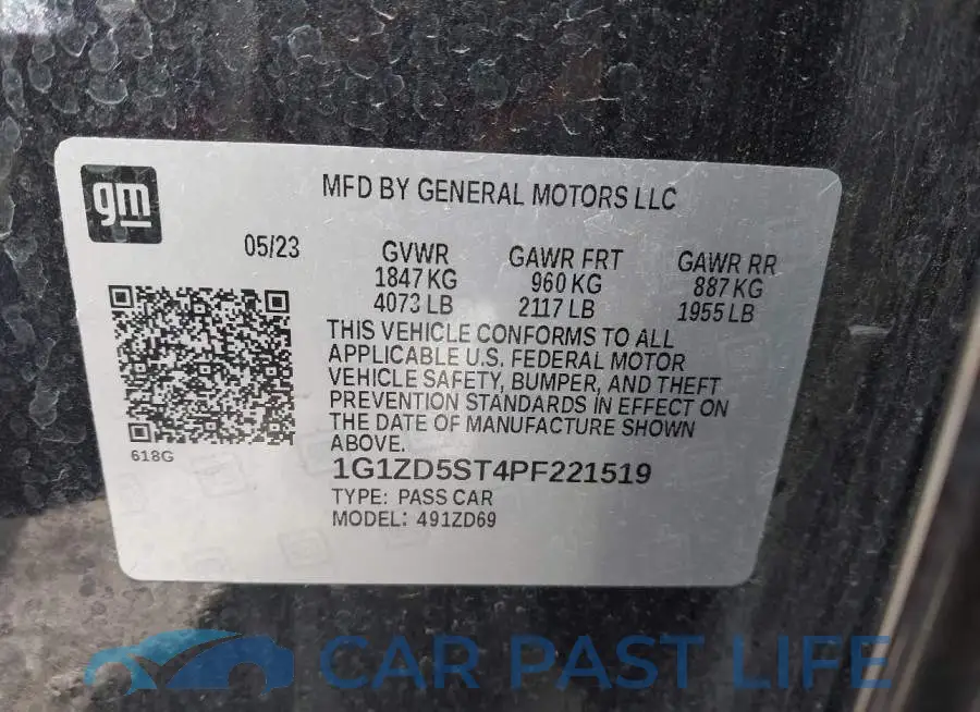 1G1ZD5ST4PF221519# 9
