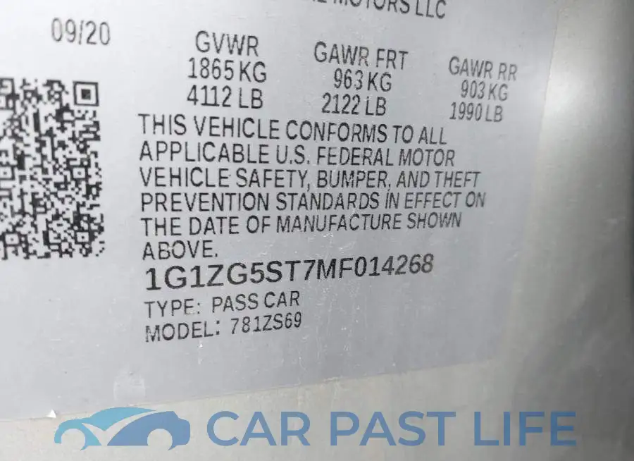 1G1ZG5ST7MF014268# 9