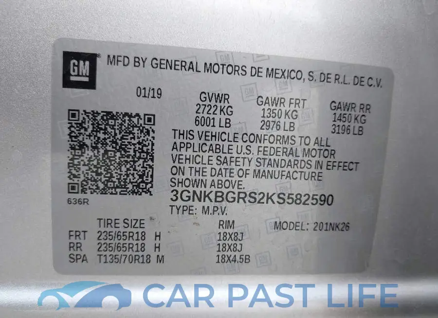 3GNKBGRS2KS582590# 9
