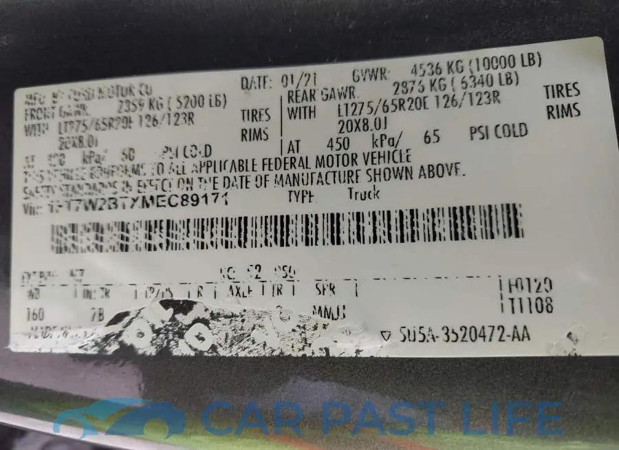 1FT7W2BTXMEC89171# 9