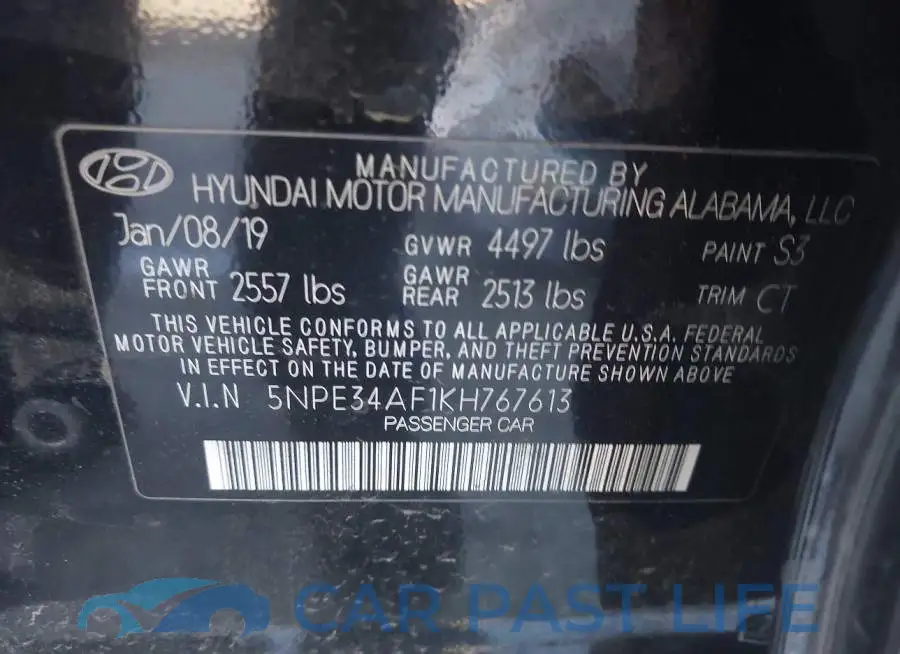 5NPE34AF1KH767613# 9