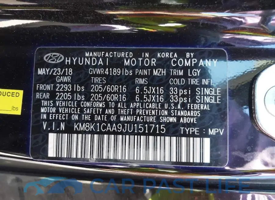 KM8K1CAA9JU151715# 9