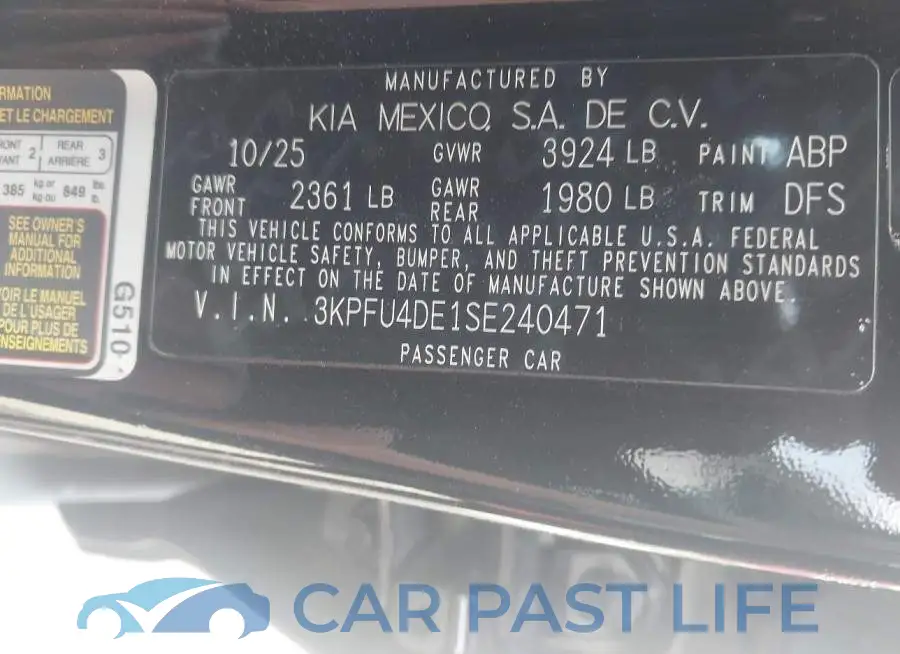3KPFU4DE1SE240471# 9