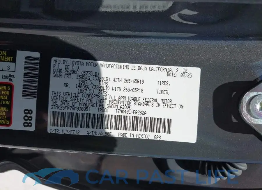 3TMKB5FN7SM030051# 9