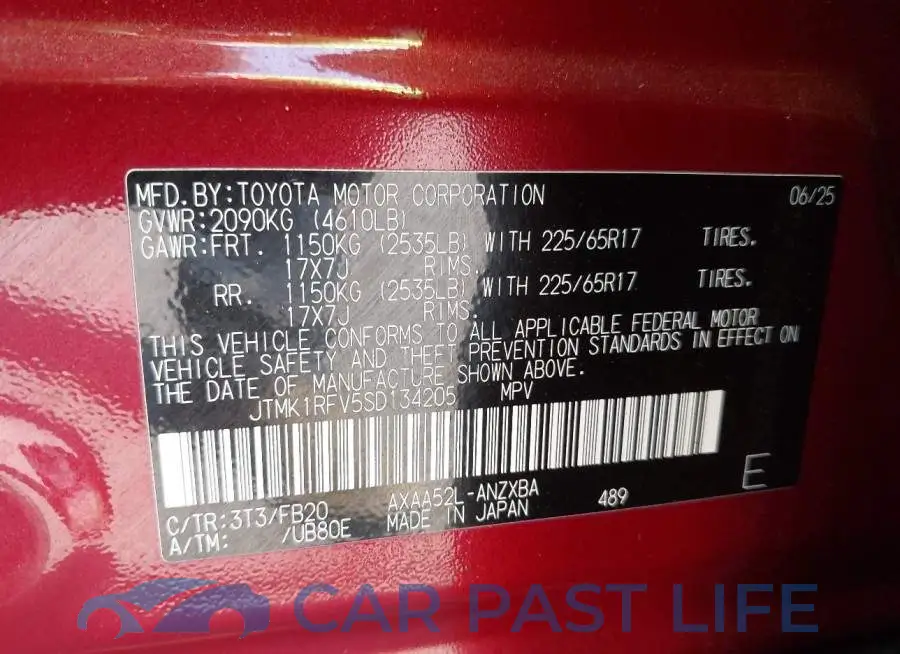 JTMK1RFV5SD134205# 9