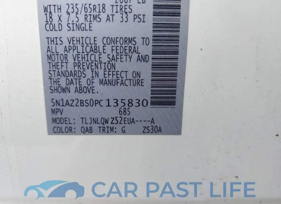 5N1AZ2BS0PC135830# 9