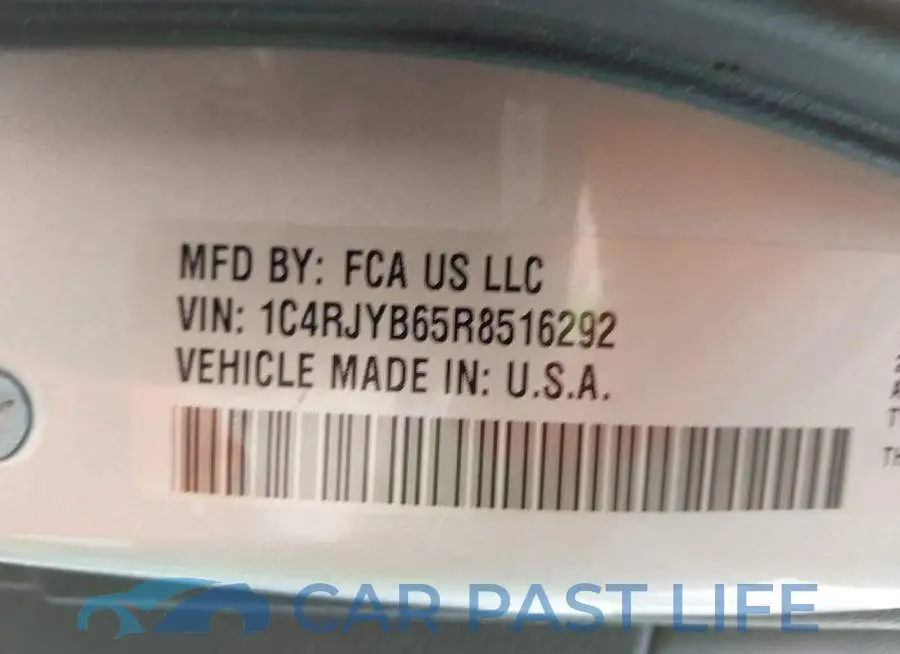 1C4RJYB65R8516292# 9