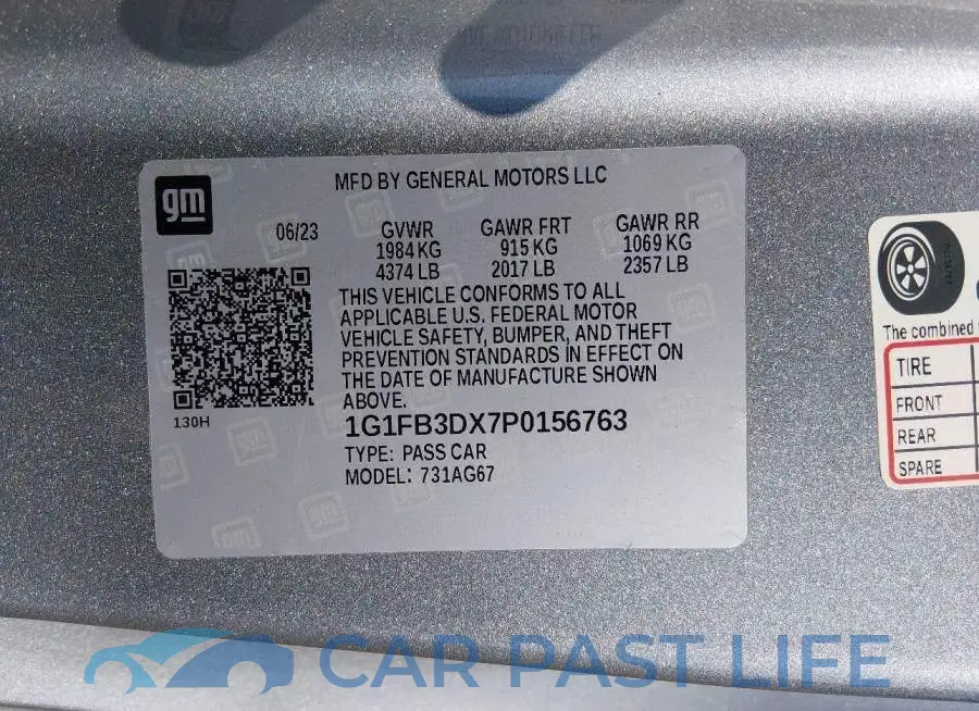 1G1FB3DX7P0156763# 9