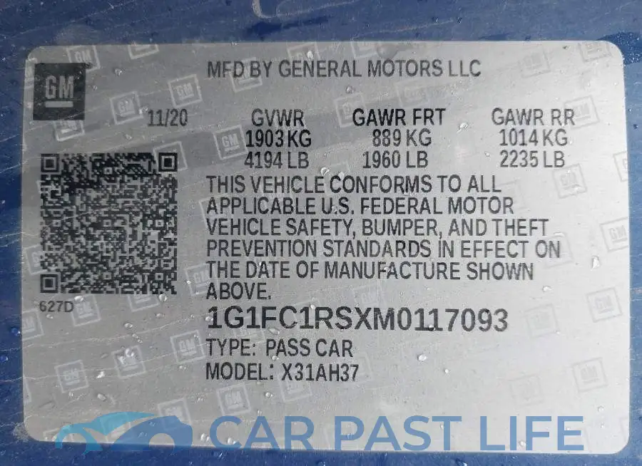 1G1FC1RSXM0117093# 9