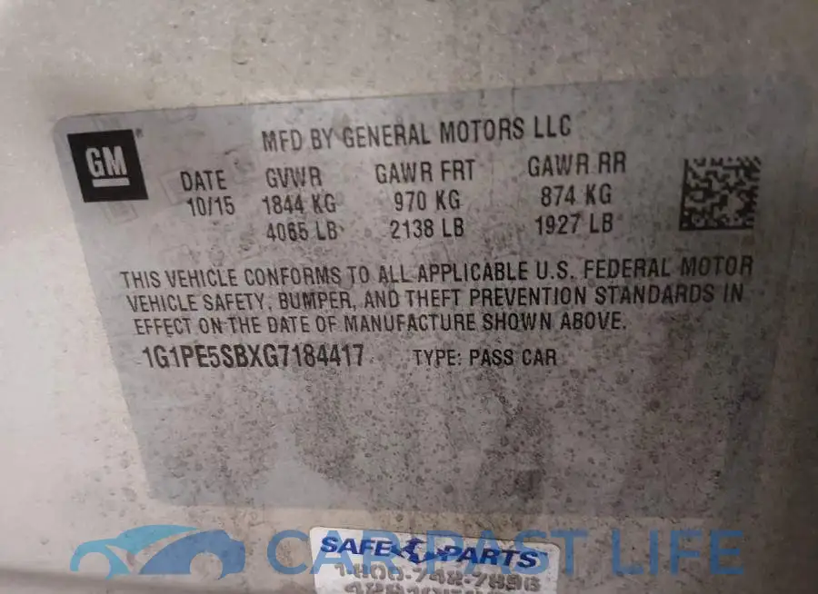 1G1PE5SBXG7184417# 9