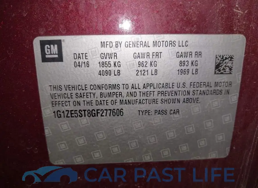 1G1ZE5ST8GF277606# 9