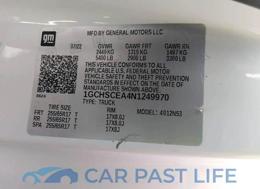 1GCHSCEA4N1249970# 9