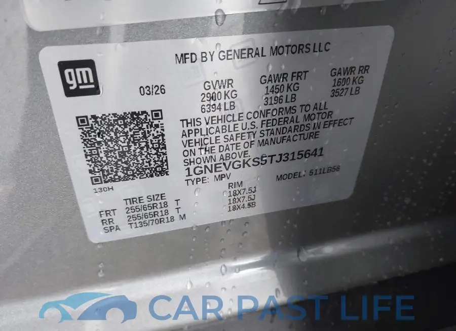 1GNEVGKS5TJ315641# 9