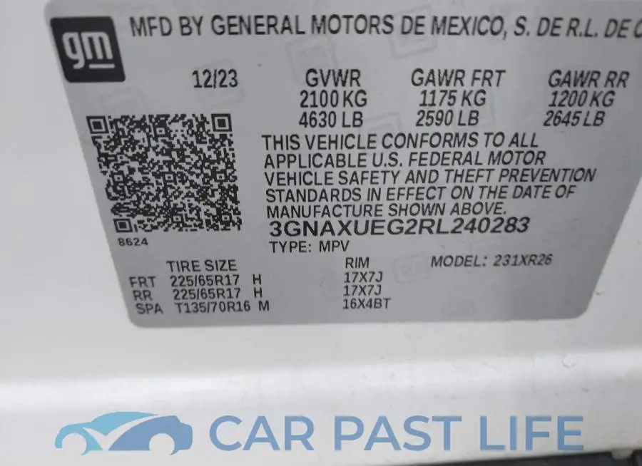 3GNAXUEG2RL240283# 9