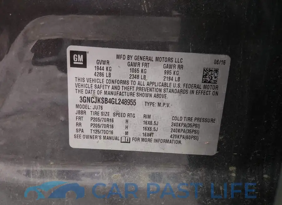 3GNCJKSB4GL248955# 9