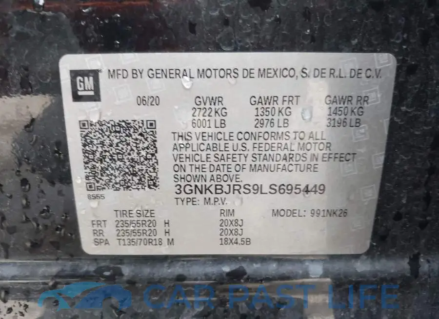 3GNKBJRS9LS695449# 9