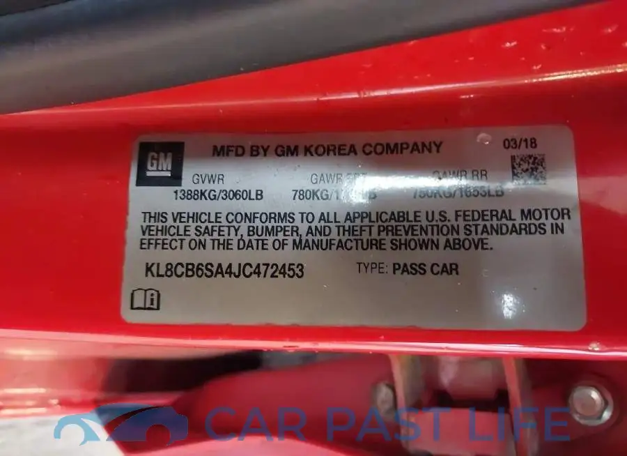 KL8CB6SA4JC472453# 9