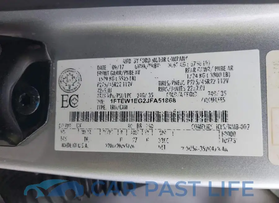 1FTEW1EG2JFA51868# 9