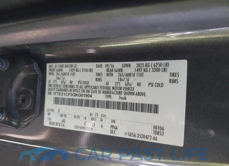 1FTEX1CP3GKG01904# 9