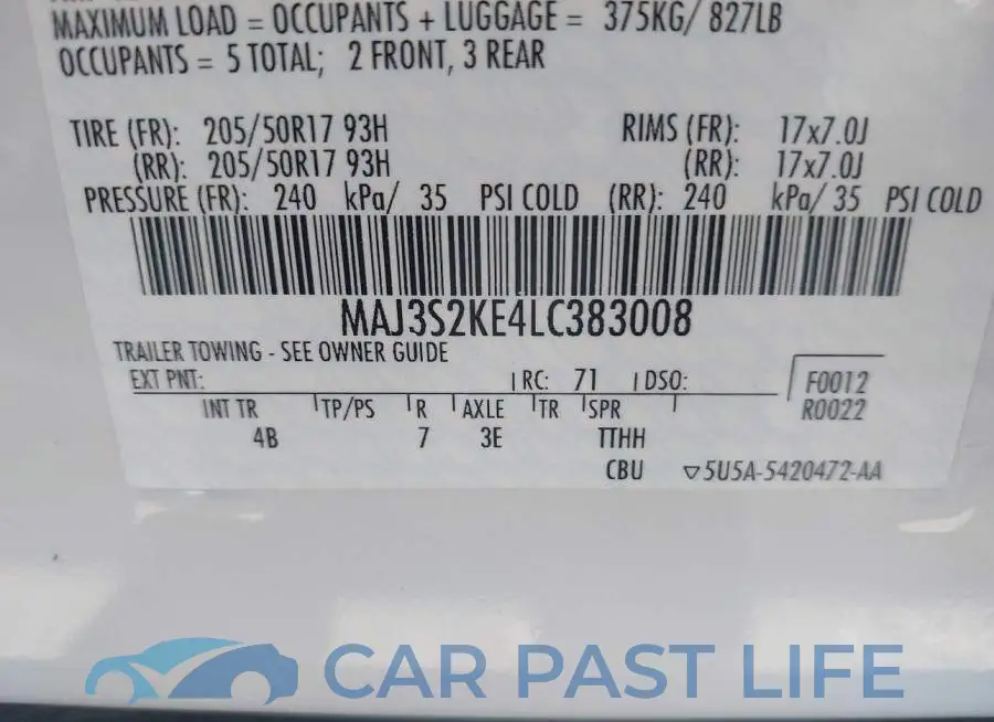 MAJ3S2KE4LC383008# 9