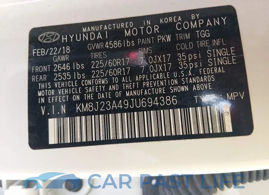 KM8J23A49JU694386# 9