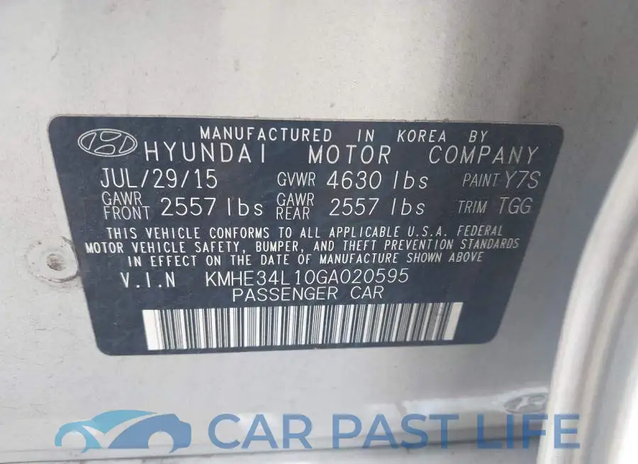 KMHE34L10GA020595# 9