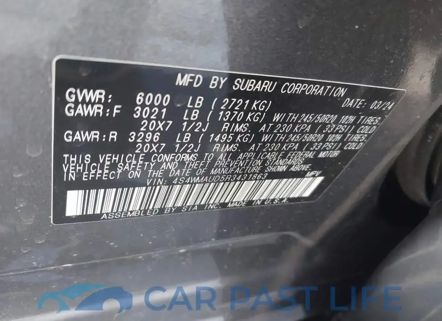4S4WMAUD5R3431863# 9