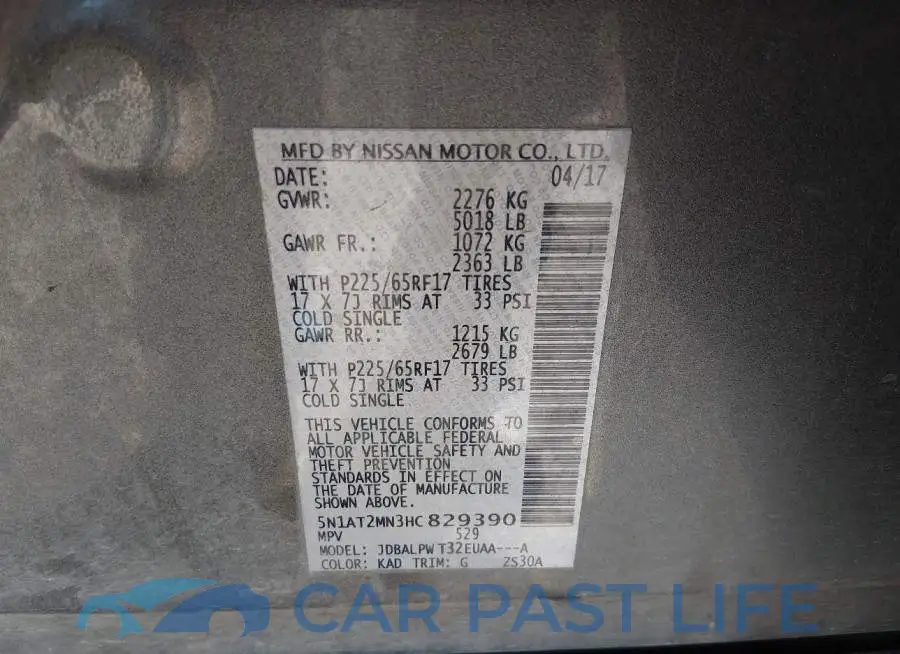 5N1AT2MN3HC829390# 9