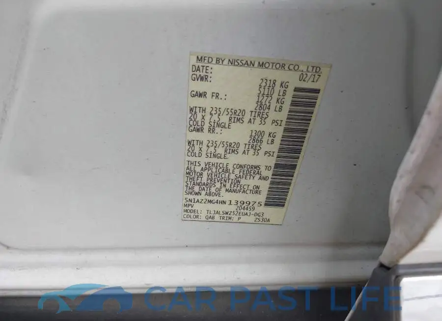 5N1AZ2MG4HN139975# 9