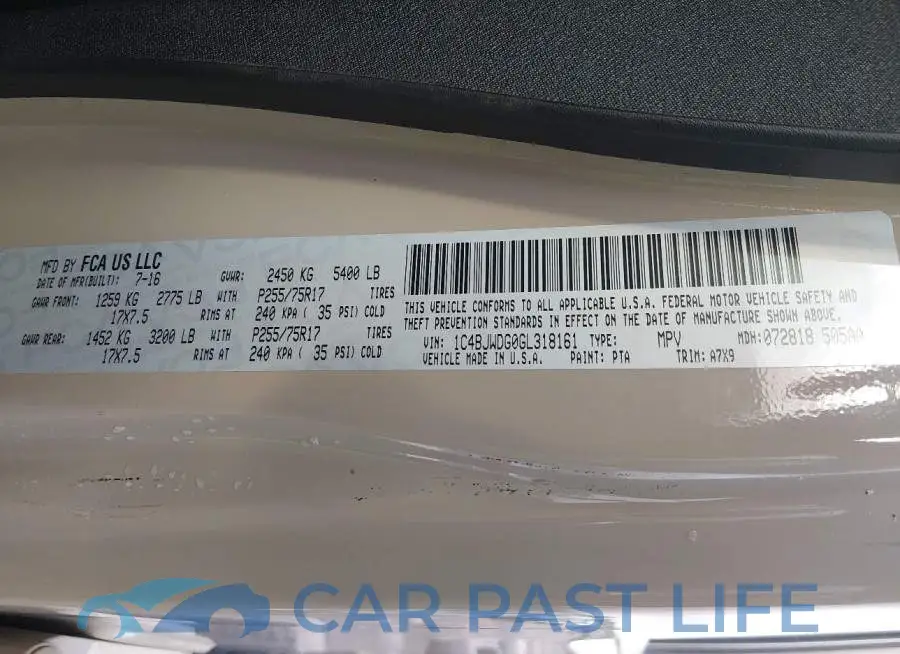 1C4BJWDG0GL318161# 9
