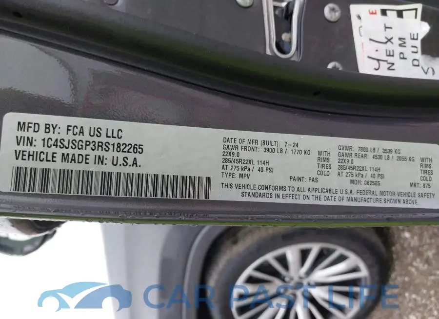 1C4SJSGP3RS182265# 9