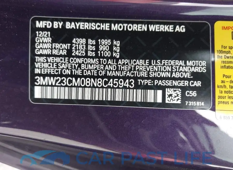 3MW23CM08N8C45943# 9