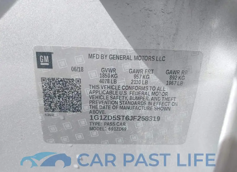 1G1ZD5ST6JF258319# 9