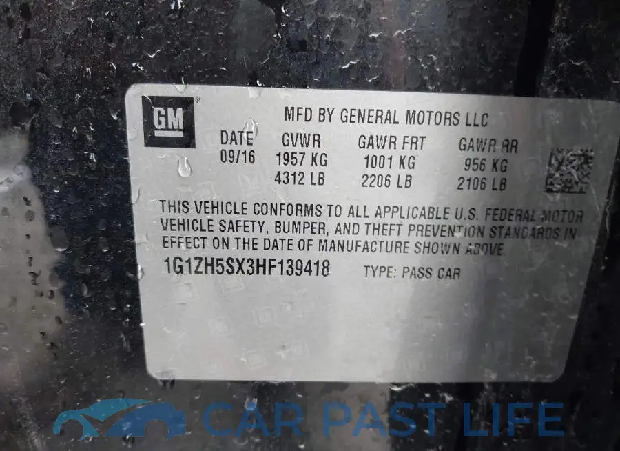 1G1ZH5SX3HF139418# 9