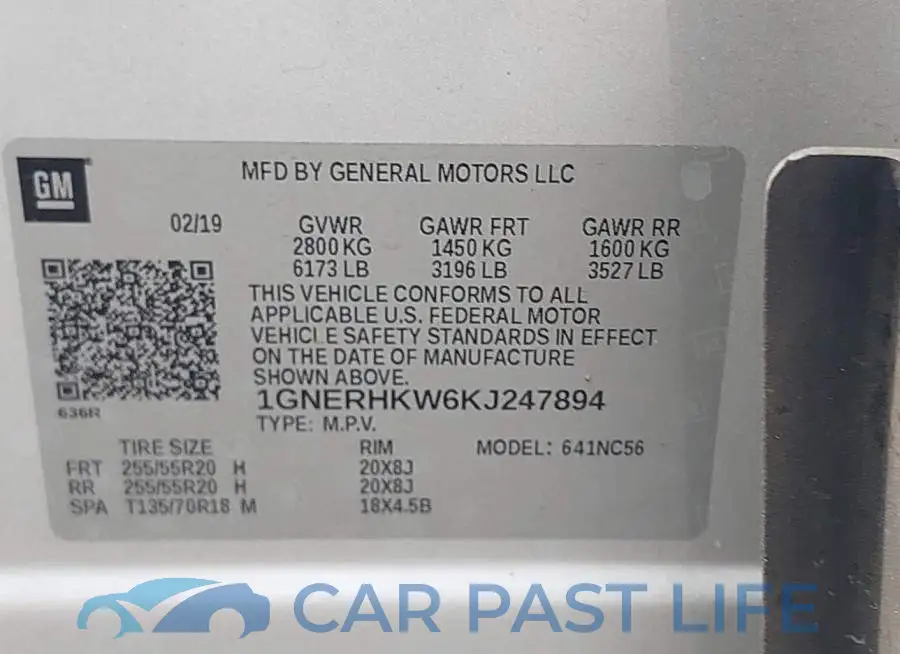 1GNERHKW6KJ247894# 9