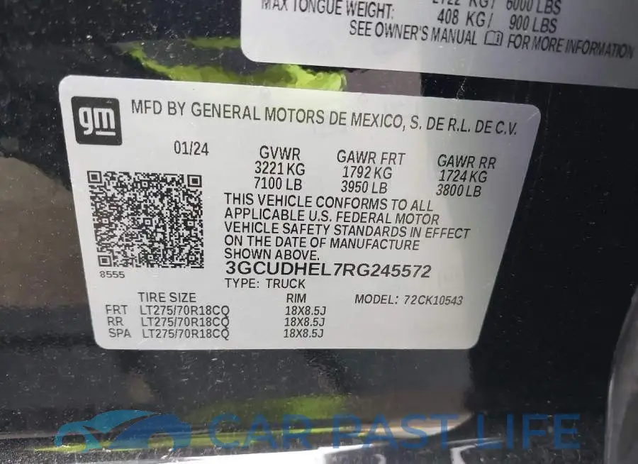 3GCUDHEL7RG245572# 9
