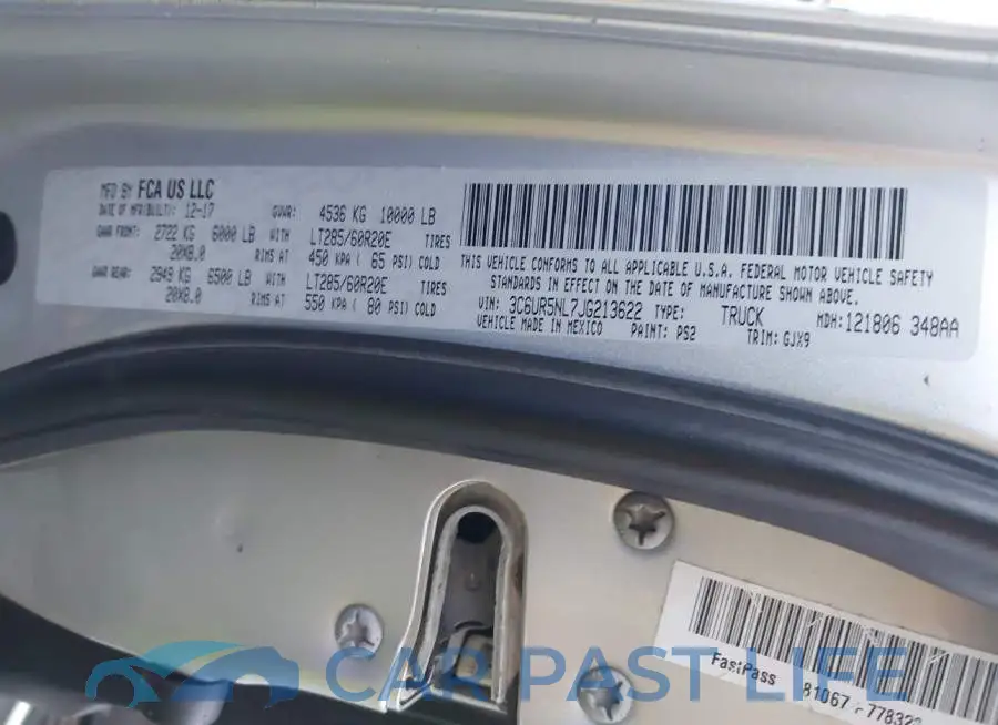 3C6UR5NL7JG213622# 9