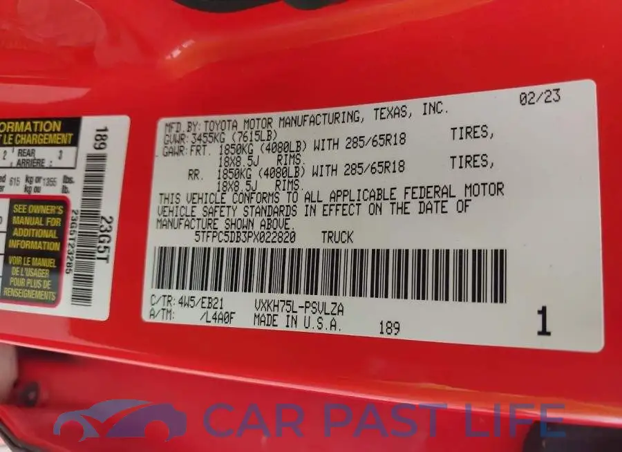 5TFPC5DB3PX022820# 9