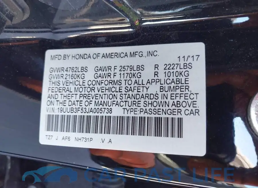 19UUB3F53JA005738# 9
