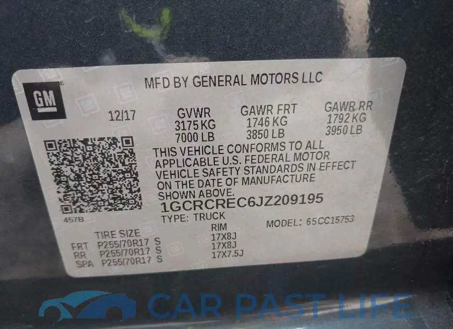1GCRCREC6JZ209195# 9