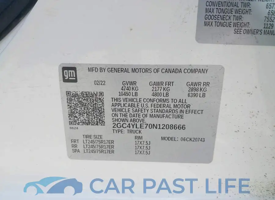 2GC4YLE70N1208666# 9