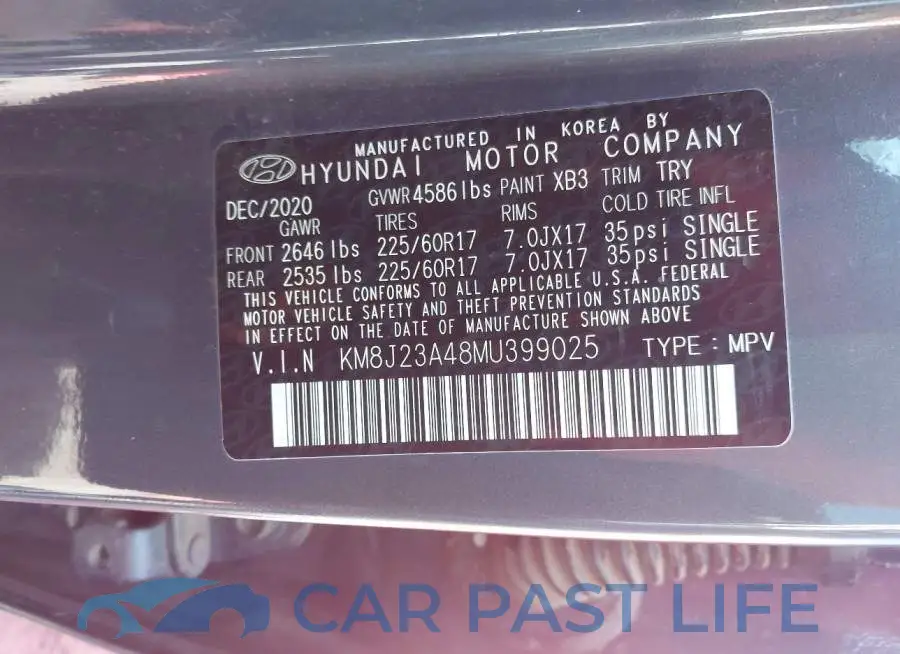 KM8J23A48MU399025# 9