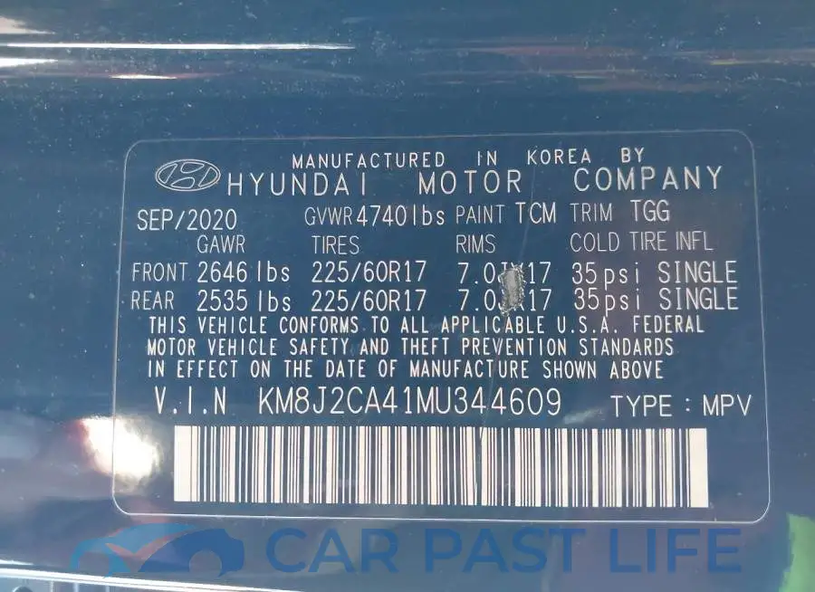 KM8J2CA41MU344609# 9