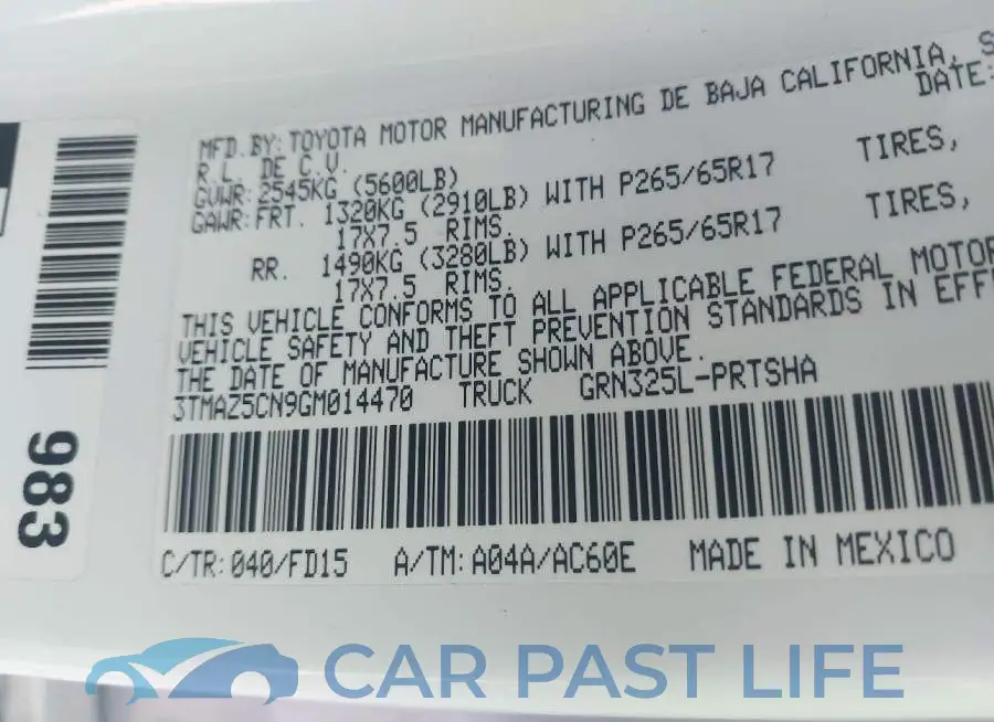 3TMAZ5CN9GM014470# 9