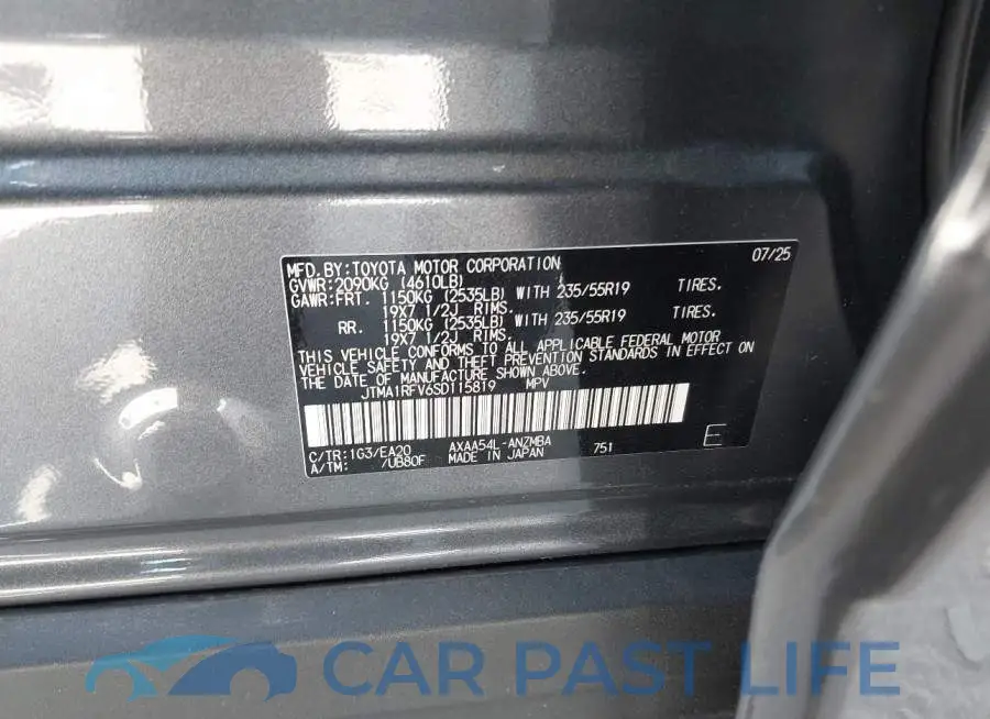 JTMA1RFV6SD115819# 9