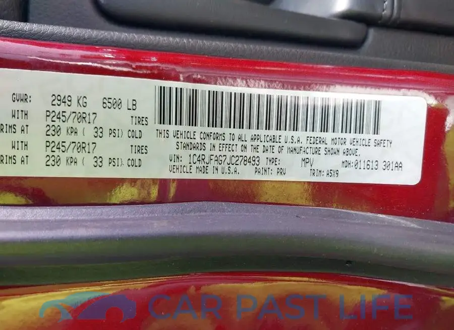 1C4RJFAG7JC278493# 9